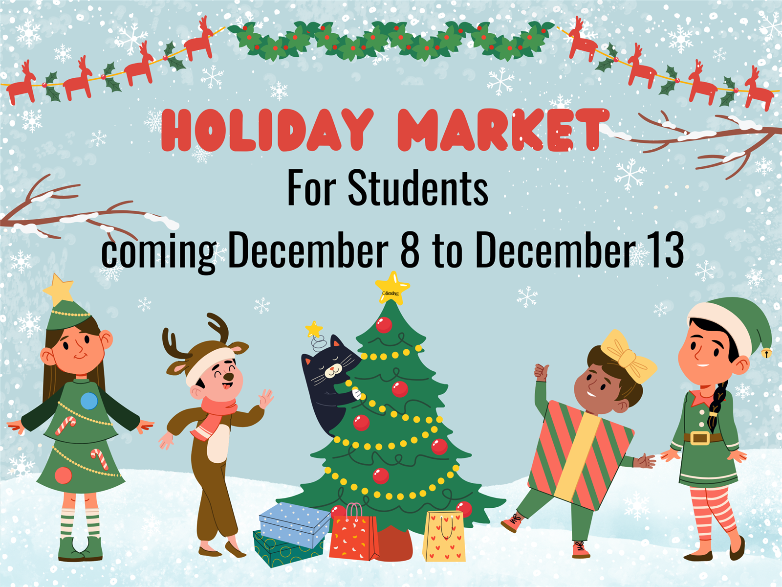  image of Christmas tree holiday market for kids 